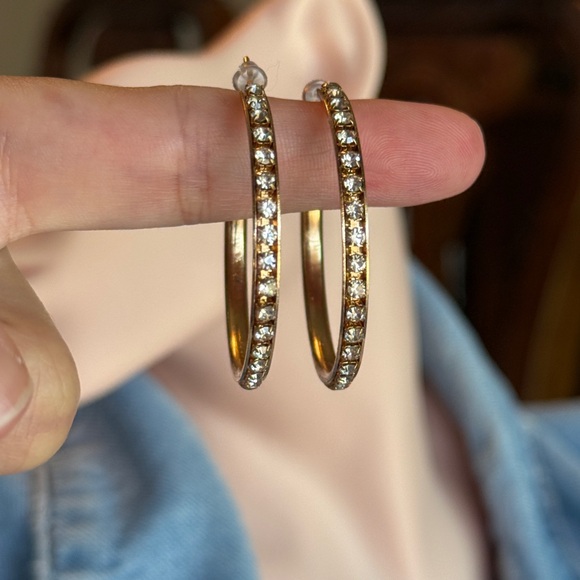 Timeless Bold Gold Earrings with Gems 💎 - Picture 1 of 3